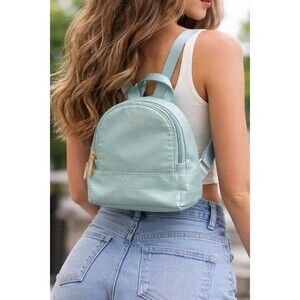 Biossance Light Green Mini Backpack With Adjustable Straps, One Size